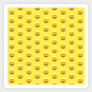 Grinning Squinting Face Emoji Pattern | Pop Art Sticker